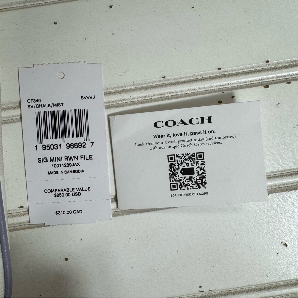 Coach CF340 Crossbody Bag Signature Mini rowan File‎ Mist Purple Silver Hardware - Picture 5 of 15